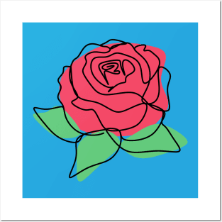 minimalist rose Posters and Art